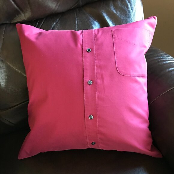 Mountain Camping Pillow Cover, 18 x 18: Handmade Vintage Camper Magenta Decor - Picture 2 of 9